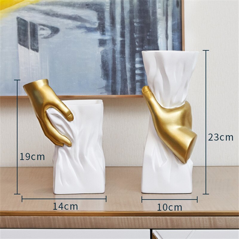 Hand-Shaped Decorative Vase