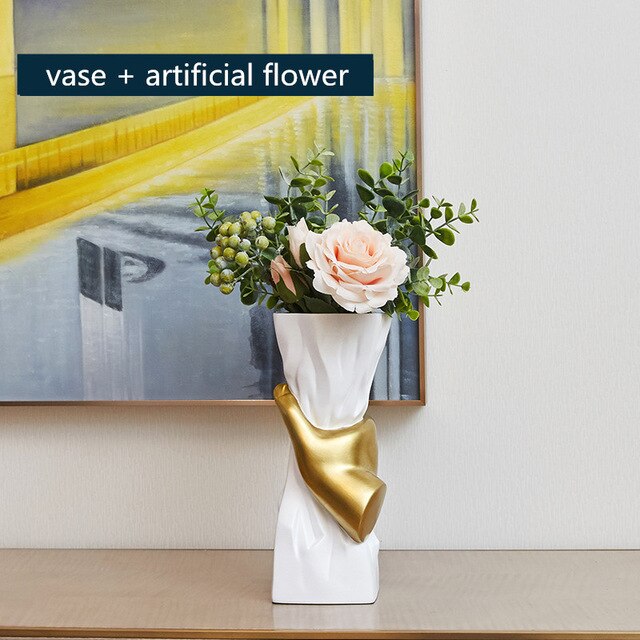 Hand-Shaped Decorative Vase
