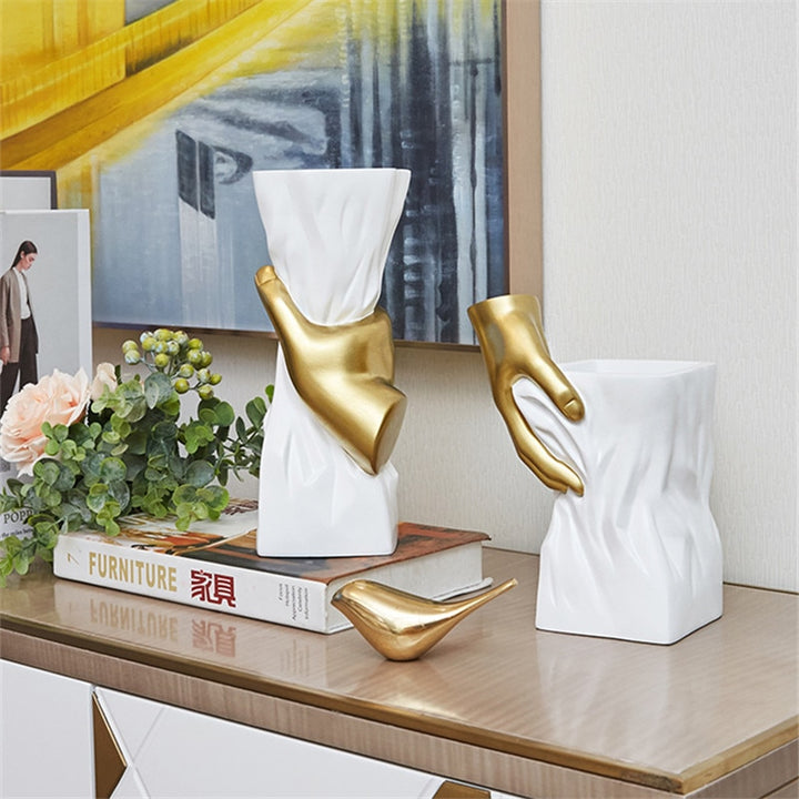 Hand-Shaped Decorative Vase