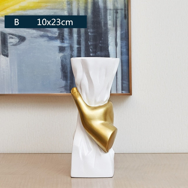 Hand-Shaped Decorative Vase