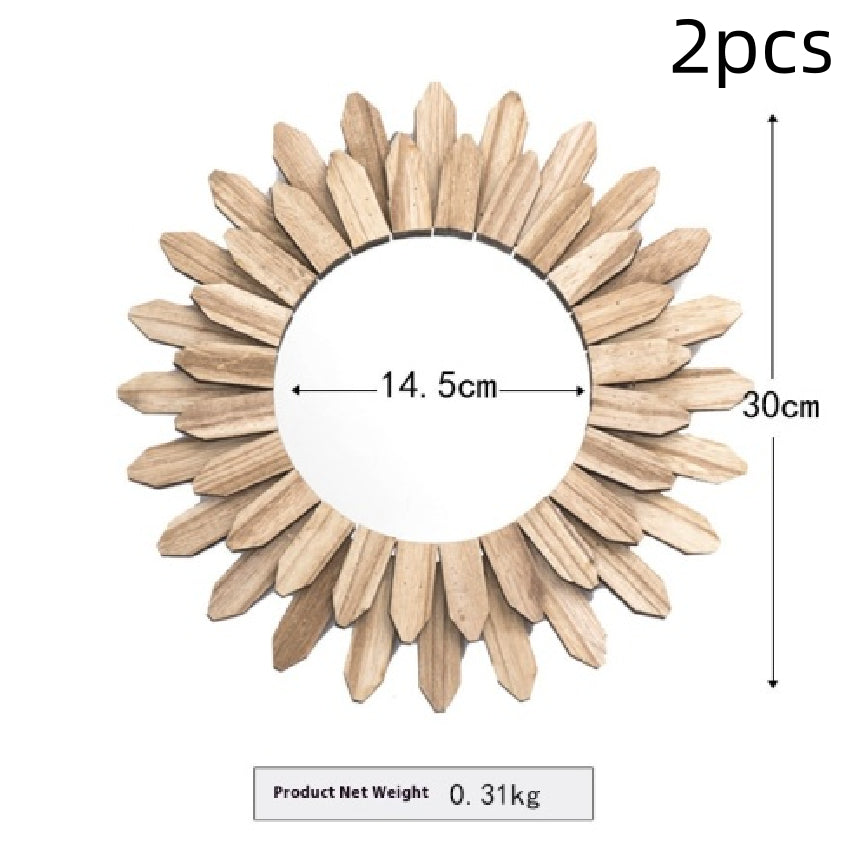 European Solid Wood Hanging Mirror