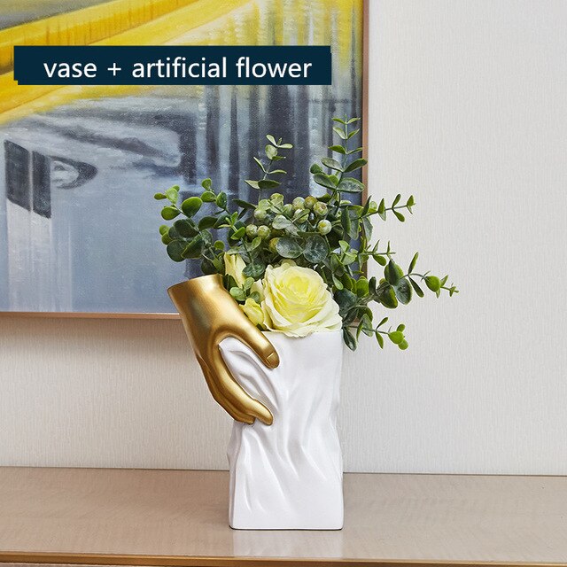 Hand-Shaped Decorative Vase