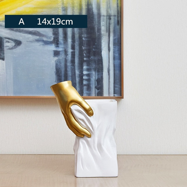 Hand-Shaped Decorative Vase