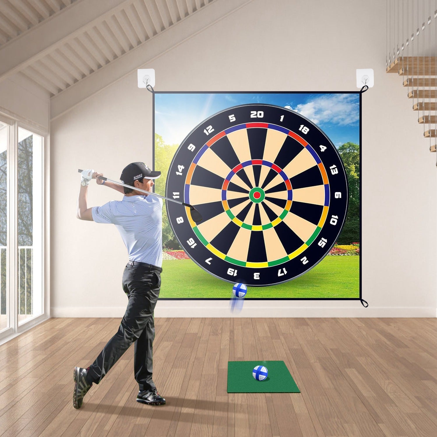 Golf Chipping Dart Game Mat Set