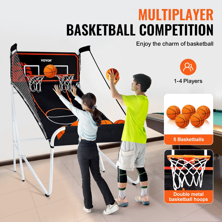 Foldable 2-Player Indoor Basketball Arcade Game