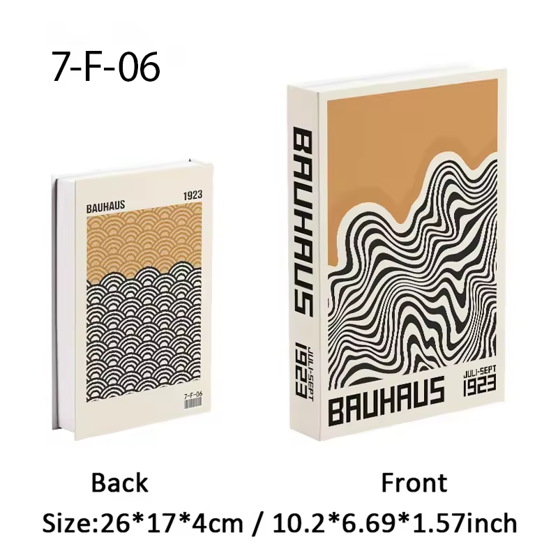 Aesthetic Lounge Fake Bauhaus Cover Storage Vintage Books for Decorating