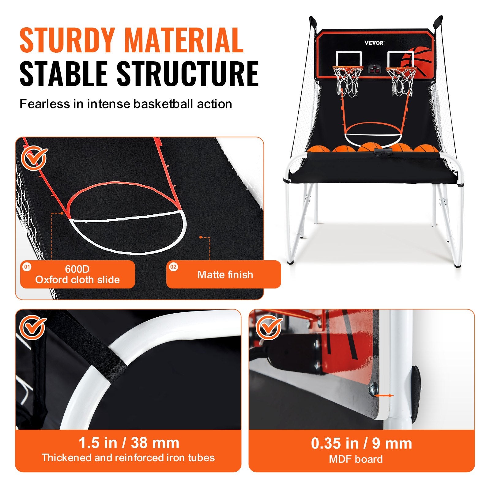 Foldable 2-Player Indoor Basketball Arcade Game