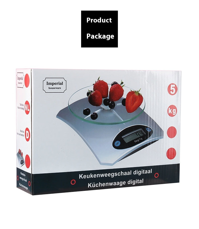 Tempered Glass Metallic Accurate LED Display Digital Food Scale for Weighing Food Items