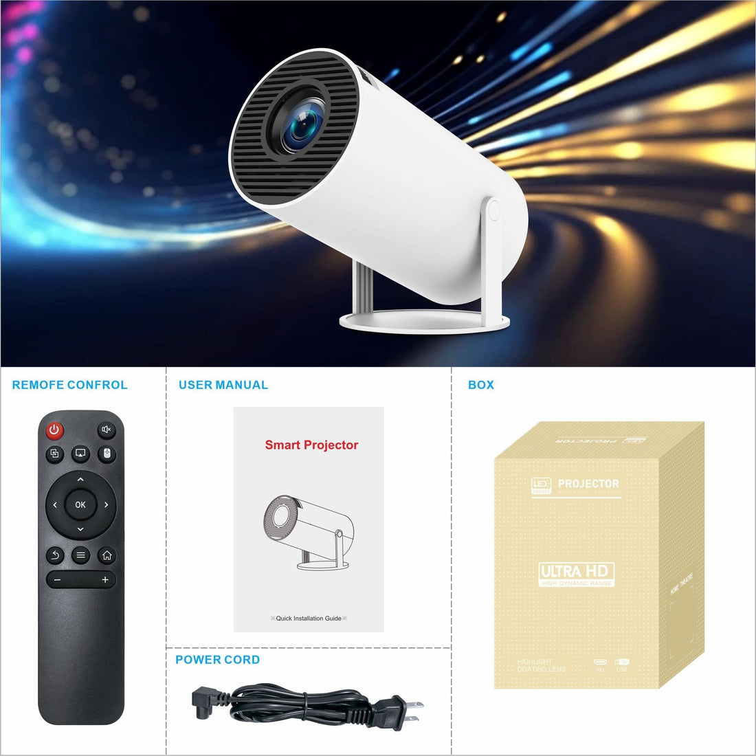 Ultra Fast Wireless Bluetooth and WiFi Enable Dual Band HY300 Pro Projector