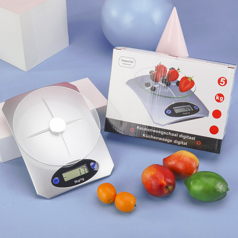 Tempered Glass Metallic Accurate LED Display Digital Food Scale for Weighing Food Items