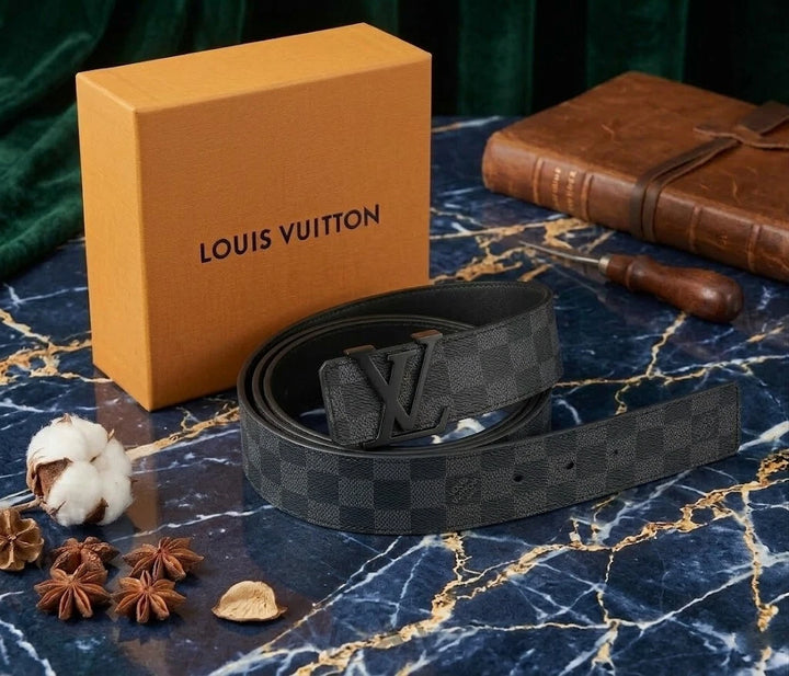 Louis Vuitton LV Initiales 40mm Belt – Damier Cobalt – Matte Black – M/L