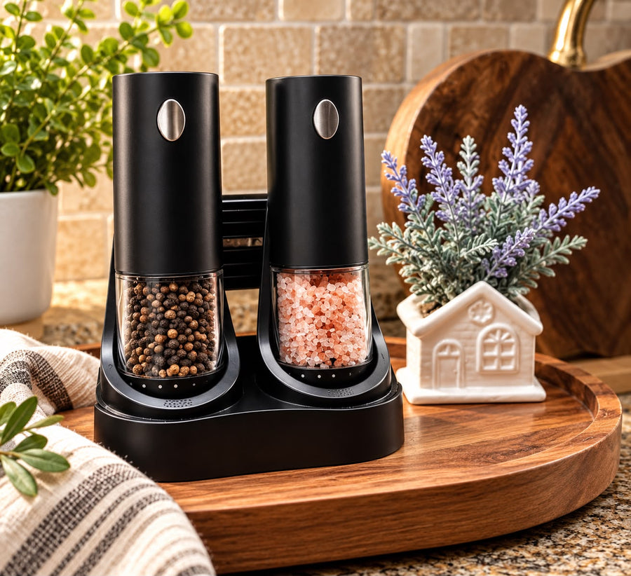 Steckel Park Rechargeable Grinder Set — Black & Clear
